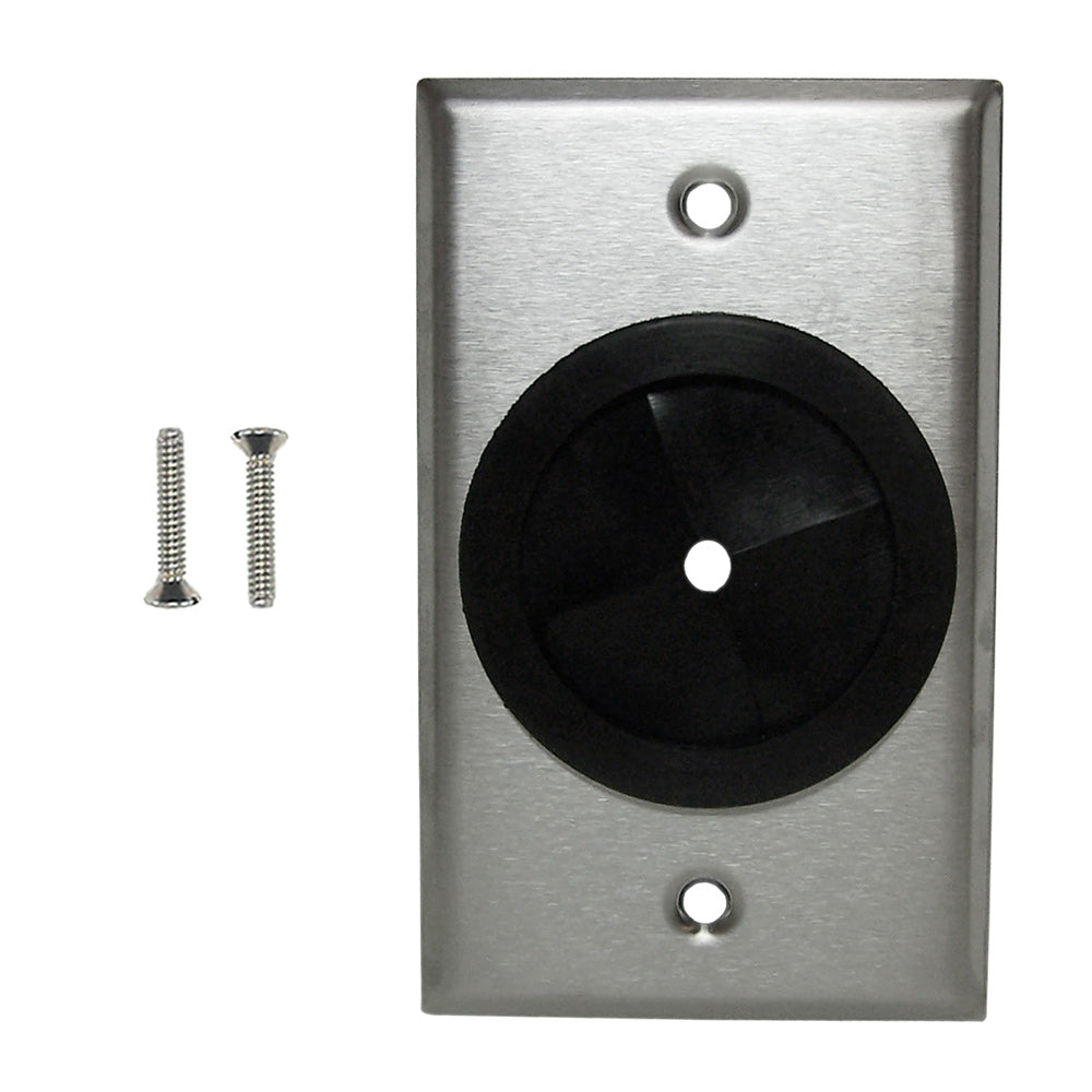 Cable Passthrough Wall Plate, Single Gang Stainless Steel