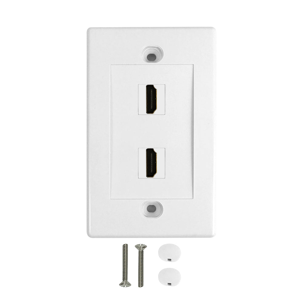 2Port HDMI Wall Plate Kit White