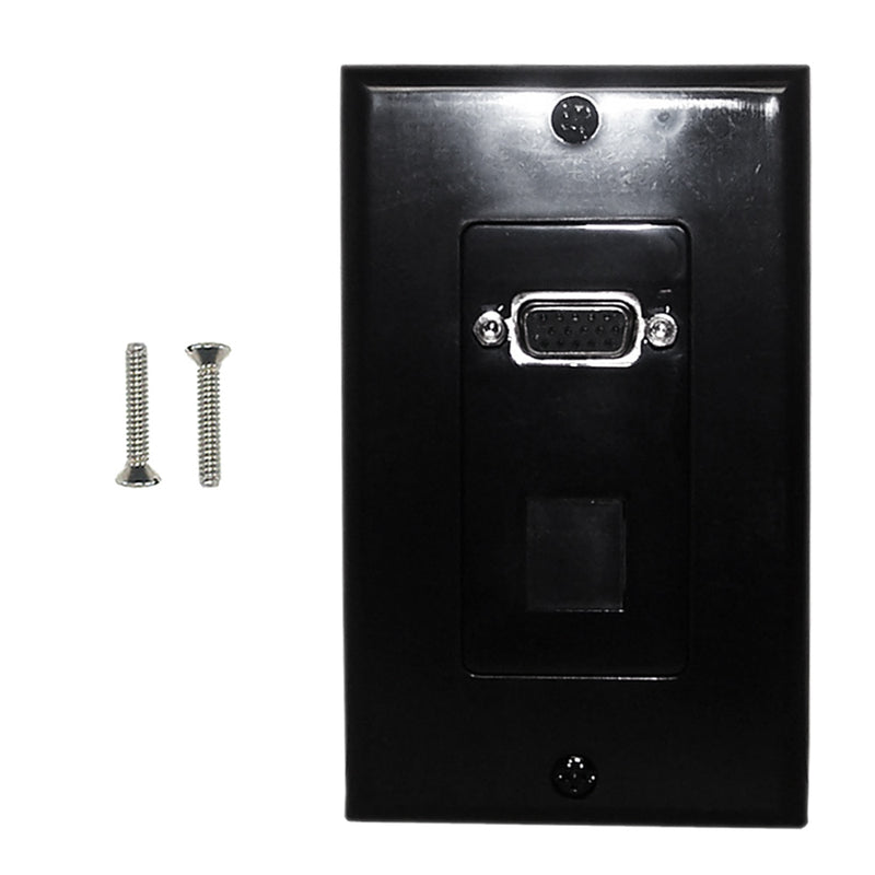 1-Port VGA Wall Plate Kit Decora Black with 1x Keystone Hole