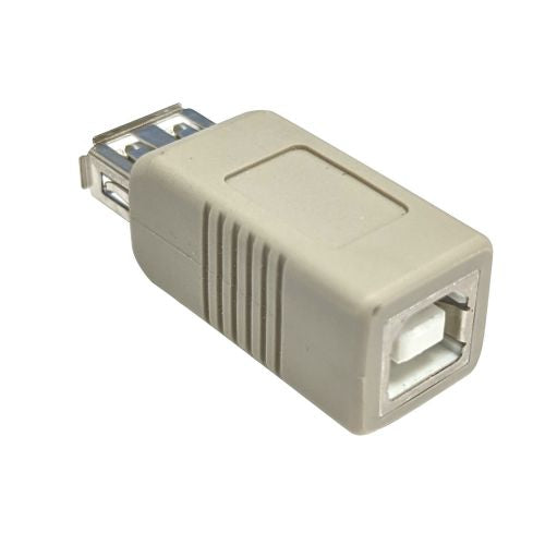USB A Female to B Female Adapter - Grey