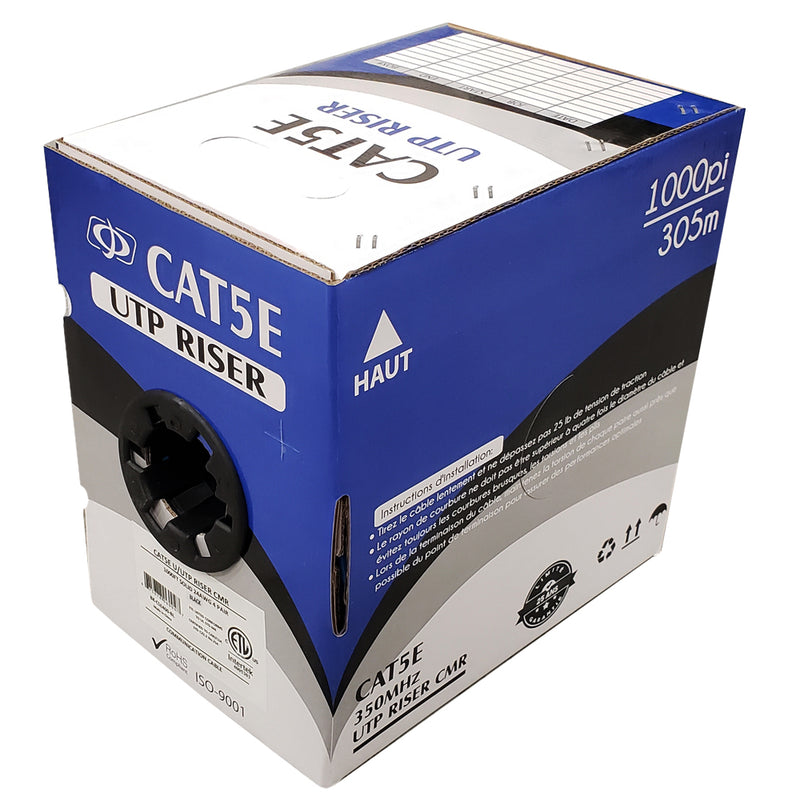 Cmr Riser Cable 4 Pair CAT5E Solid U/UTP 350Mhz 24AWG CMR Riser Bulk Cable