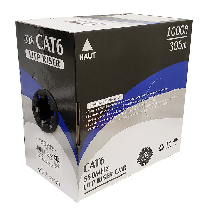 Cmr Riser Cable 4 Pair CAT6 Solid U/UTP 550Mhz 23AWG CMR Riser Bulk Cable
