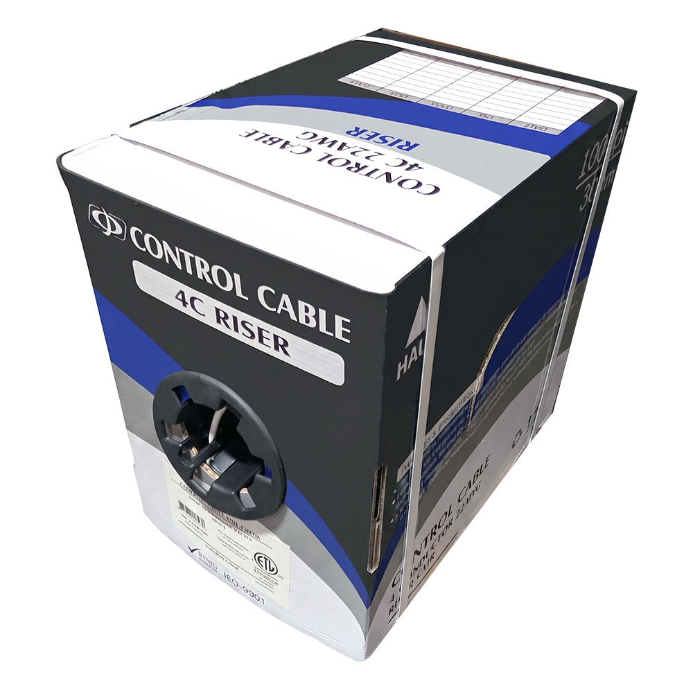 1000ft 4C 22AWG Stranded Control Cable - CMR Riser - White
