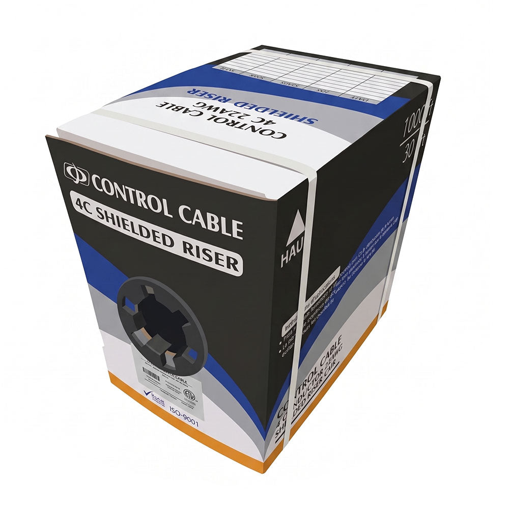 Cmr Riser Cable 1000ft 4C 22AWG Stranded Shielded Control Cable - CMR Riser - White
