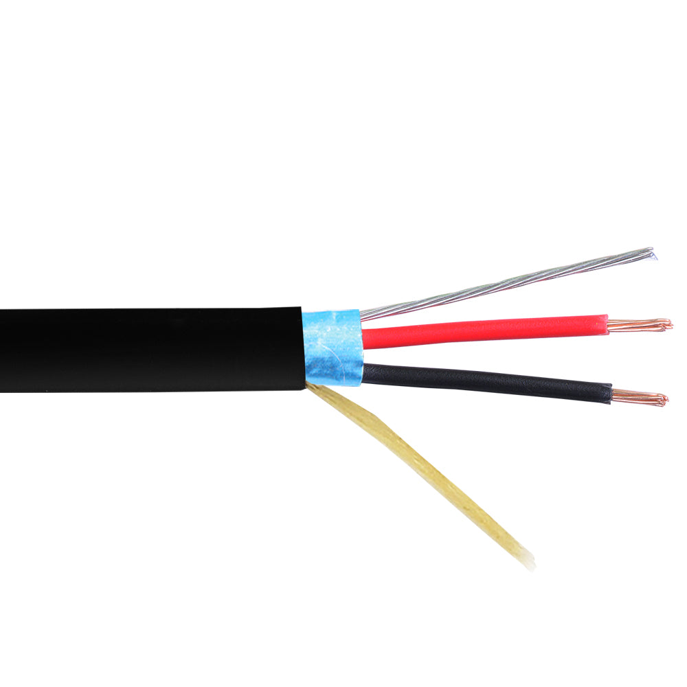 Stranded Loop Cable 1000ft 2C 18AWG Stranded Shielded Control Cable - CMP Plenum - Black