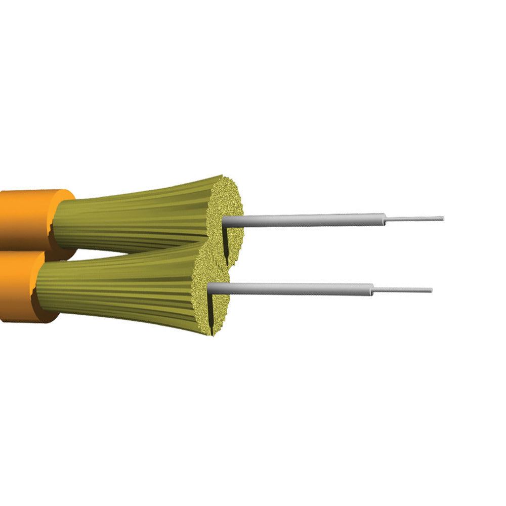 OM1 Multimode 62.5 Micron Duplex Zip Cord - 2mm Jacket - OFNR Riser Fiber Bulk Cable (per meter) - 2-strand