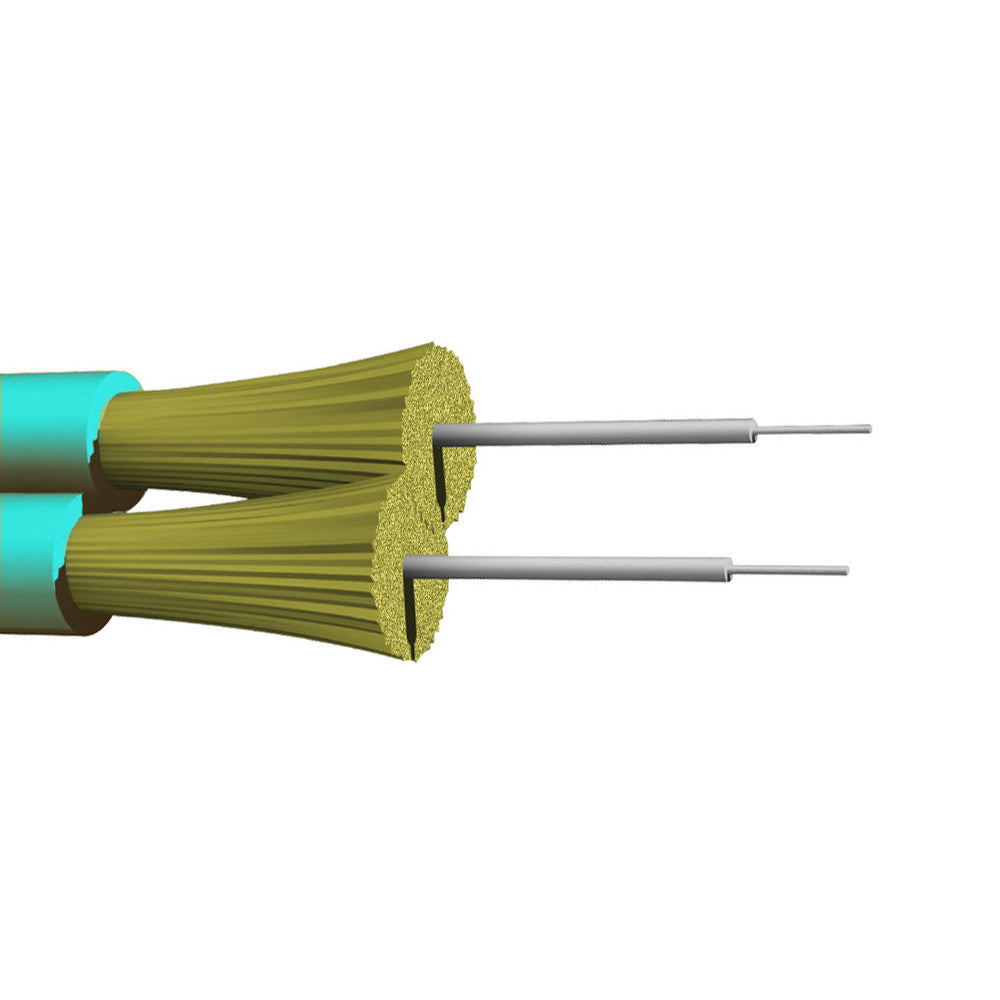 OM4 Multimode 50 Micron (Corning) Duplex Zip Cord - 1.6mm Jacket - OFNP Plenum Fiber Bulk Cable (per meter) - 2-strand