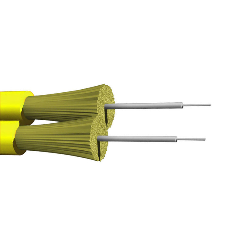 AFL Corning Singlemode Duplex 9 Micron Fiber Zip Cord 2Mm Jacket OFNP Per Meter - Yellow