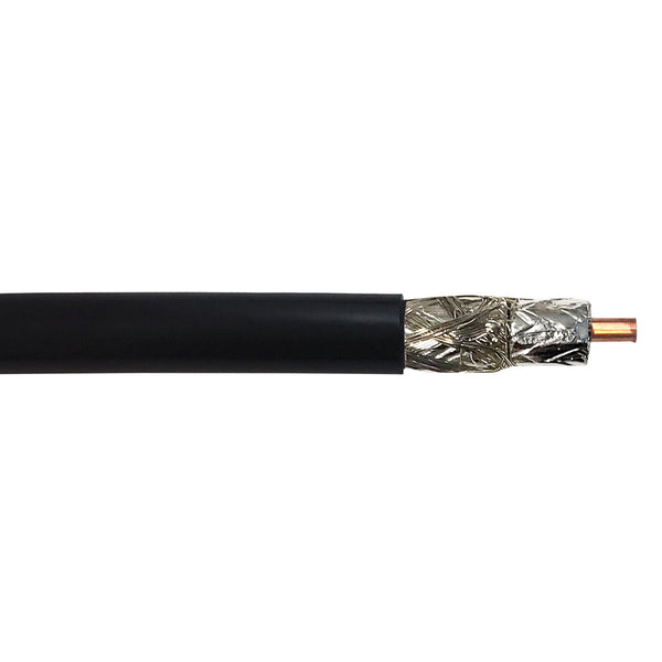1000ft RF-240 bulk cable 90% TC braid + foil Black