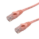 RJ45 CAT6 UTP Molded Patch Cable - CMR Riser Rated - Pink