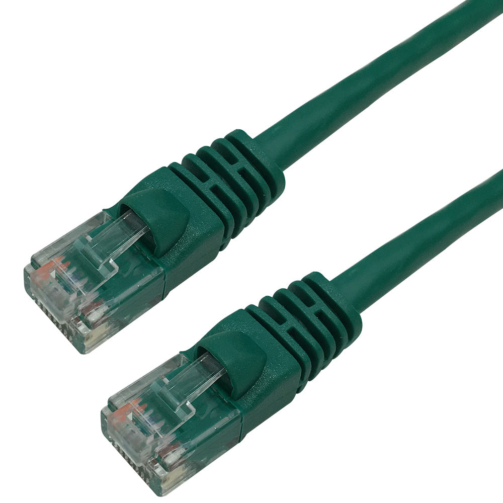 1ft RJ45 Short Body CAT5E 350MHz Molded Boot Patch Cable - Green