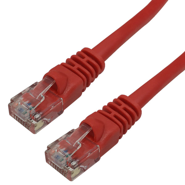 35ft RJ45 Short Body Cat5e 350MHz Molded Boot Patch Cable - Red