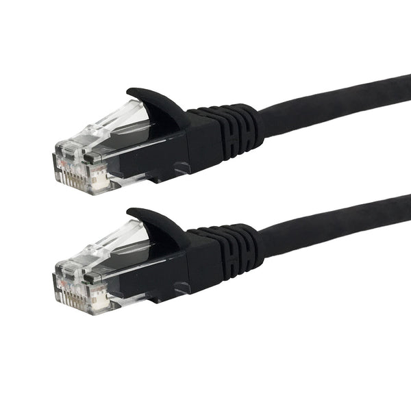 RJ45 Cat6a UTP 10GB Molded Patch Cable - Premium Fluke® Patch Cable Certified - CMR Riser Rated - Black