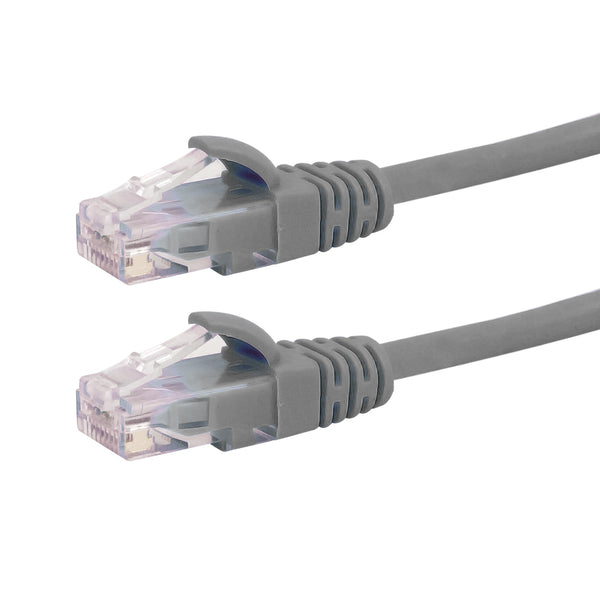 RJ45 Cat6a UTP 10GB Molded Patch Cable - Premium Fluke® Patch Cable Certified - CMR Riser Rated - Grey