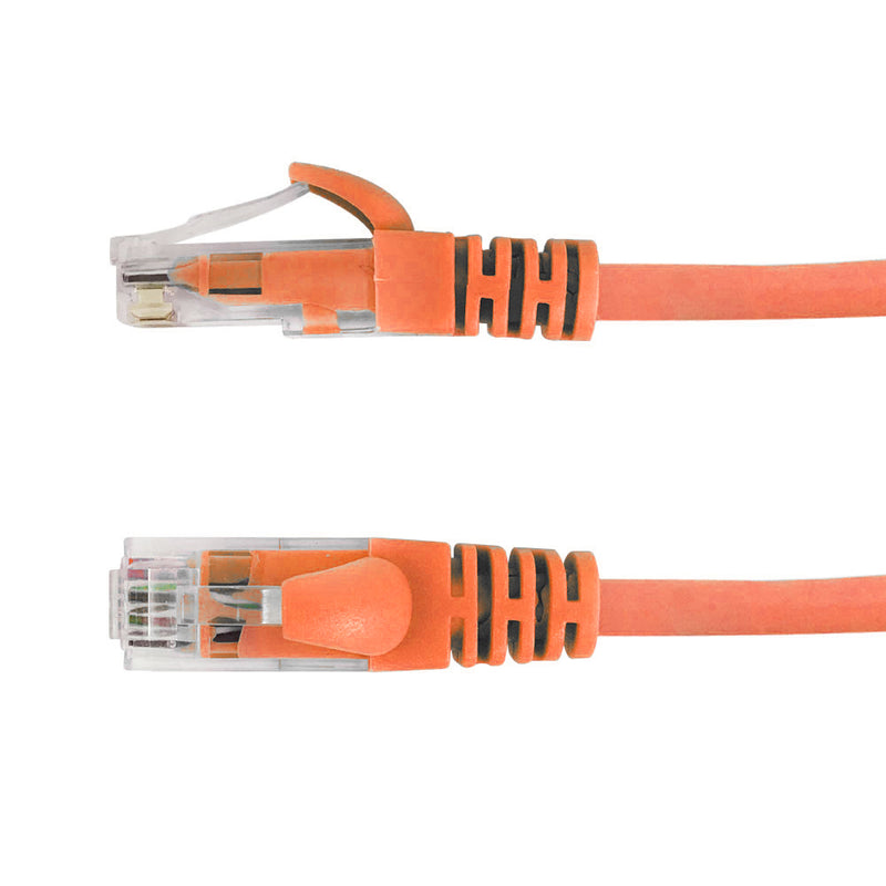 RJ45 Cat6a UTP 10GB Molded Patch Cable - Premium Fluke® Patch Cable Certified - CMR Riser Rated - Orange