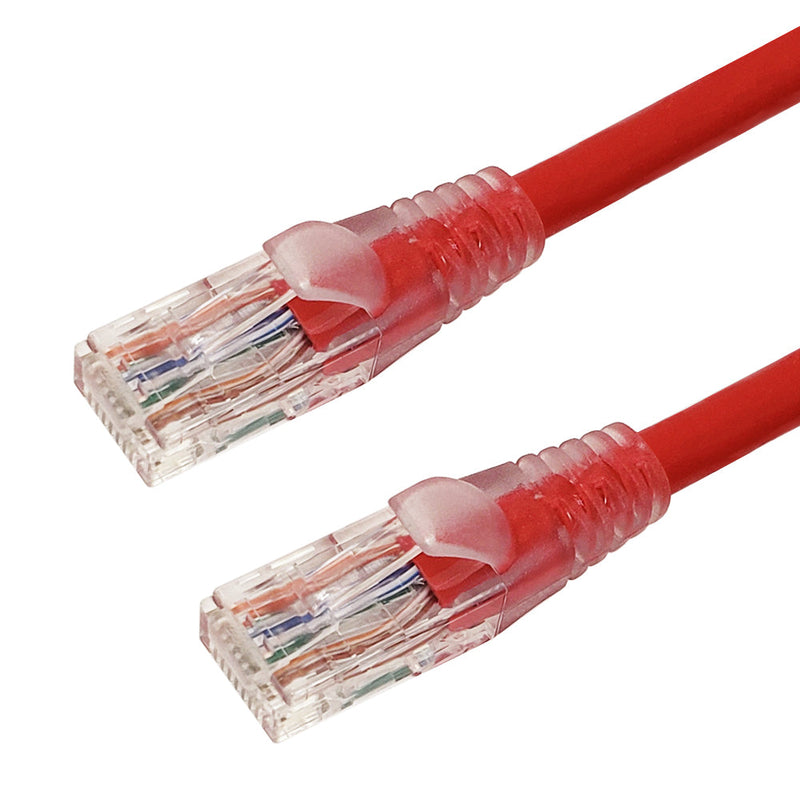 RJ45 Cat6 550MHz Clear Molded Boot Patch Cable - Red