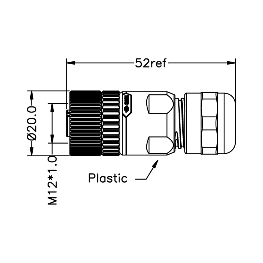 M12 4-pin D-Code Female Connector