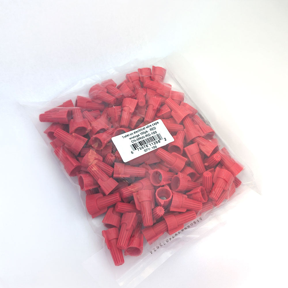 Twist-on Electrical Wire Caps with Wings (100 Pack)