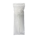 8 inch Wrap-Around Flag Style Cable Tie (18lb) - UL94 V-2 Nylon 66 - Clear - Pack of 100