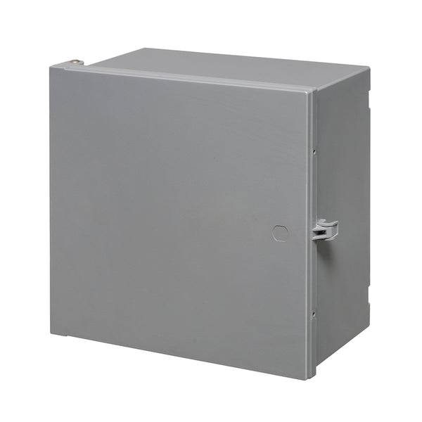 Enclosure Box 12" x 12" x 6", Indoor/Outdoor Non-Metallic, NEMA 3R Rated with Backplate - Grey
