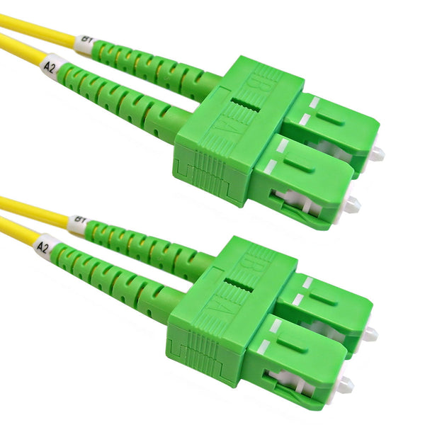 OS2 Singlemode Duplex SC/APC to SC/APC 9 Micron - Fiber Optic Patch Cable - 3mm Jacket - LSZH/OFNR