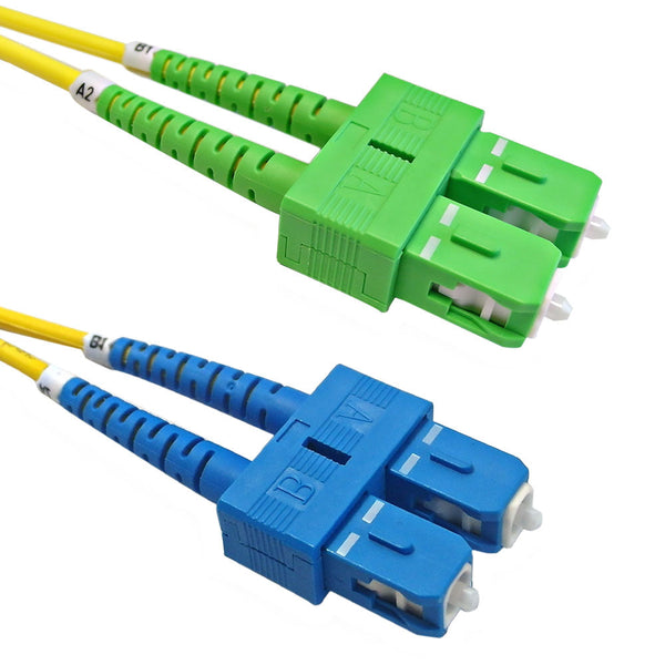 OS2 Singlemode Duplex SC to SC/APC 9 Micron - Fiber Optic Patch Cable - 3mm Jacket - LSZH/OFNR