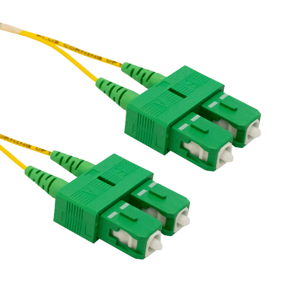 OS2 Singlemode Duplex SC/APC to SC/APC 9 Micron - Fiber Optic Patch Cable - 1.2mm Jacket - OFNR
