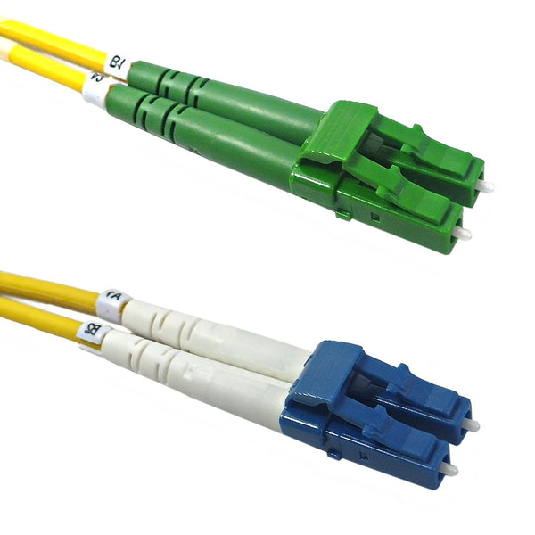 OS2 Singlemode Duplex LC to LC/APC 9 Micron - Fiber Optic Patch Cable - 3mm Jacket - LSZH/OFNR
