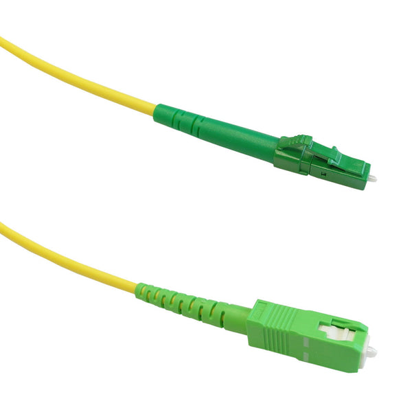 OS2 Singlemode Simplex LC/APC to SC/APC 9 Micron - Fiber Optic Patch Cable - 3mm Jacket - LSZH/OFNR
