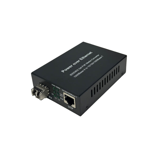 10/100/1000 Multimode Media Converter 500m LC (850nm) with PoE+