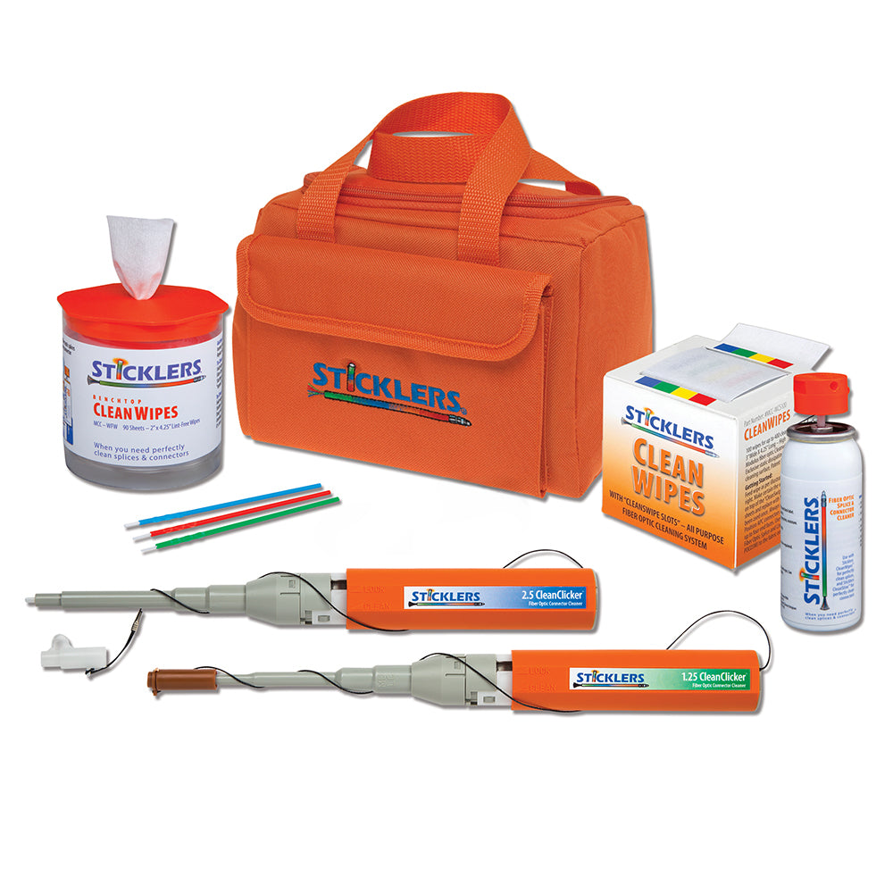 Sticklers™ Fiber Cleaning Kit - 2 POC03M - 1 WFW - 1 WCS100 - 25 CleanWipes™ - 50 S25 sticks - 20 S12 - 1 CCU125 - 1 CCU250