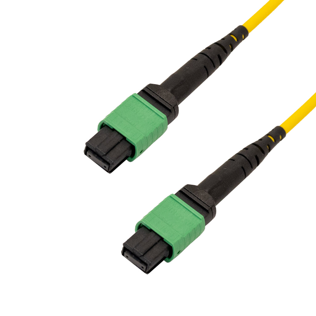 12-Fiber Singlemode MPO/MTP APC Female no guide pins to MPO/MTP APC Fe