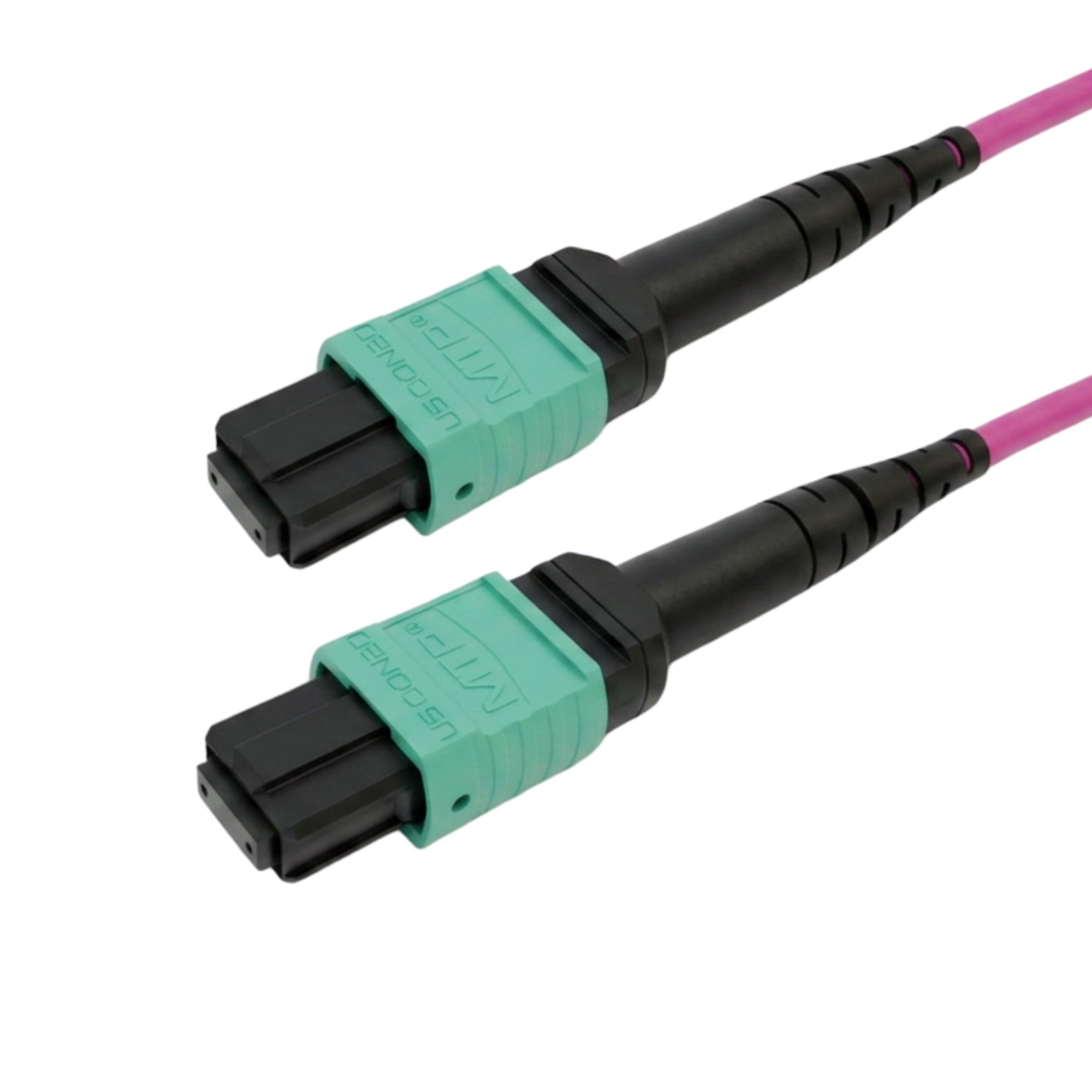 12-Fiber Multimode OM4 MTP® Female (No Guide Pins) To MTP® Female (No Guide Pins) - OFNP Plenum - Violet