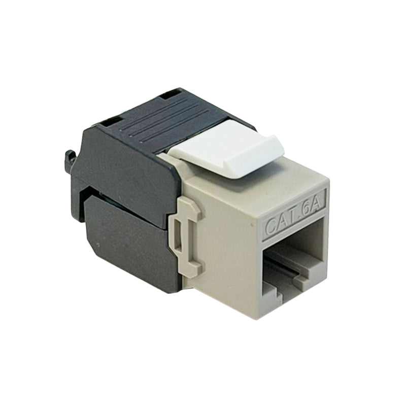 RJ45 Cat6a Slim Profile 180 Degree Jack, 110 Punch-Down Style or Tool-Less