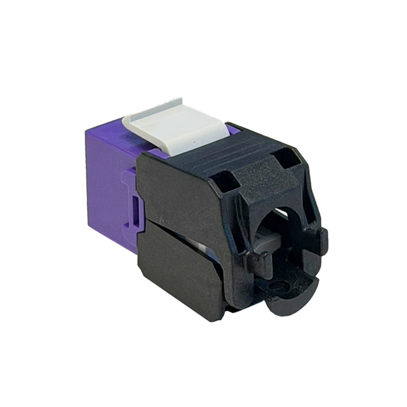 RJ45 Cat6a Slim Profile 180 Degree Jack, 110 Punch-Down Style or Tool-Less