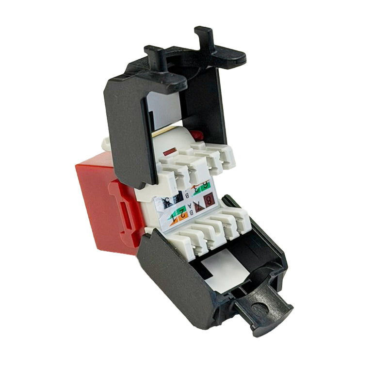 RJ45 Cat6a Slim Profile 180 Degree Jack, 110 Punch-Down Style or Tool-Less