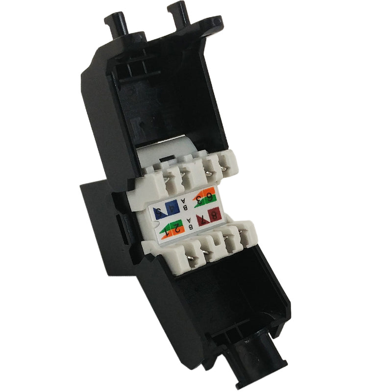 RJ45 Cat6 Slim Profile 180 Degree Jack, 110 Punch-Down or Tool-Less