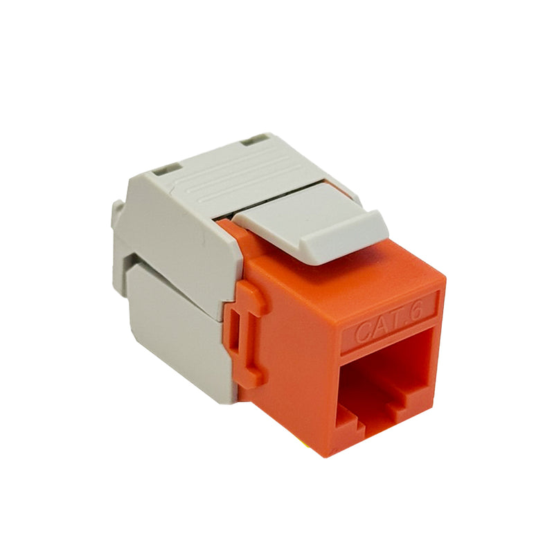 RJ45 Cat6 Slim Profile 180 Degree Jack, 110 Punch-Down or Tool-Less