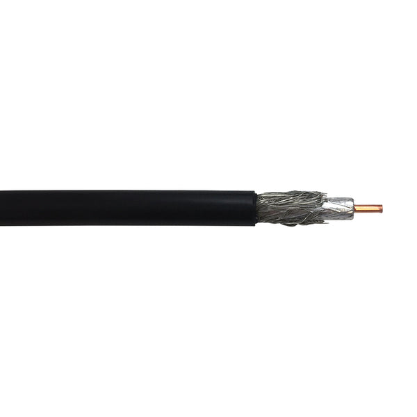 1000ft RF-195 bulk cable 90% TC braid + foil Black