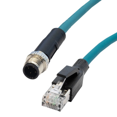 Eonvic M12 4 broches mâle vers RJ45 E4 Câble Ethernet industriel Cat5e Dynamic PUR