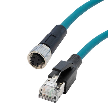M12 D-gecodeerde 4-pins mannelijke naar RJ45 industriële Ethernet-kabel M12 D-gecodeerde 4-pins mannelijke naar RJ45 industriële Ethernet-kabel