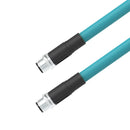 M12 4-pin D-Code M/M SF/UTP PUR Jacket Drag Chain Cable - TEAL