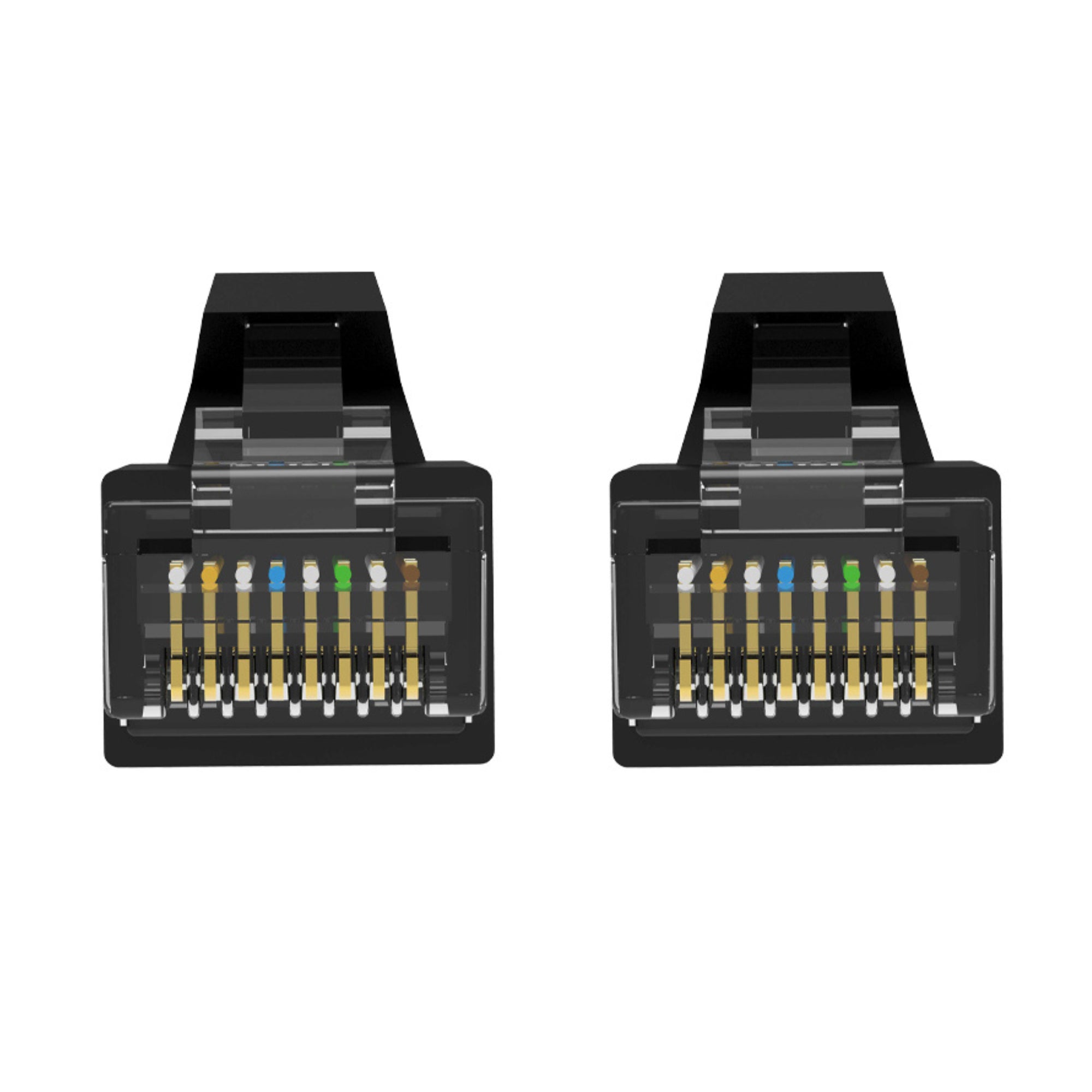 M12 8-pin RJ45 Male Straight to RJ45 Male Straight 10G CAT6A Drag Chain Cable Assemblies SF/UTP PUR