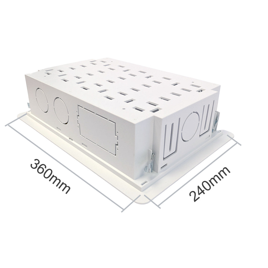 In-wall Media Enclosure Box with Cover 15.7" x 10.9" x 3.9" - One Device Holder - White