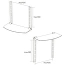 Media Player TV/Bracket Mount Shelf, Glass - Black