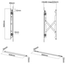 Super Slim Video Wall TV Mount Bracket, Portrait or Landscape - Fits Sizes 46-52 inches - Maximum VESA 600x400