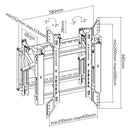 Video Wall Portrait TV Mount Bracket, Fully Adjustable - Fits Sizes 45-70 inches - Maximum VESA 600x400