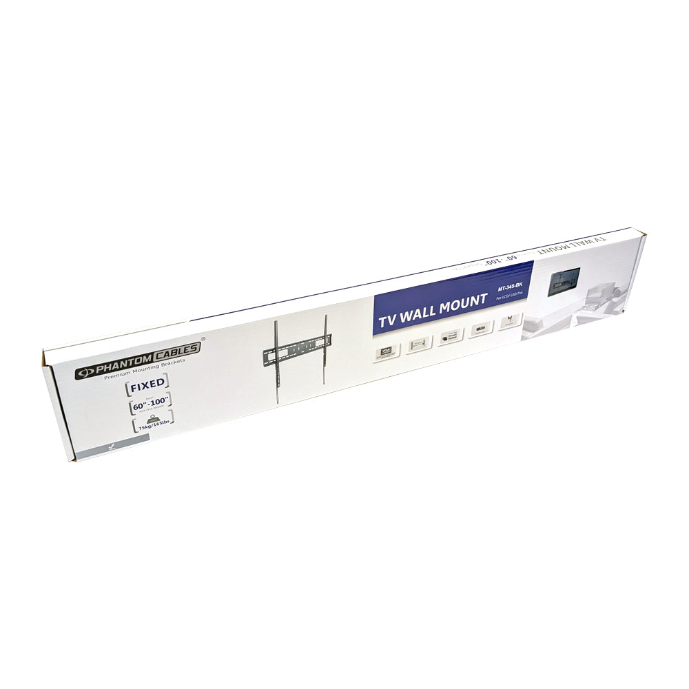 Fixed TV Wall Mount Bracket for Flat and Curved LCD/LEDs - Fits Sizes 60-100 inches - Maximum VESA 900x600