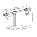 Desktop Monitor Stand, Full Motion, Dual Screen, VESA 100x100 (17-32 inch)