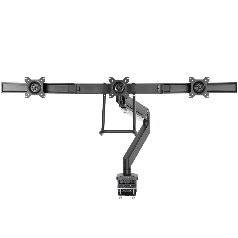 Triple Screen Desktop Display Mount - Full Motion - Fits Monitors 17 to 27 inch